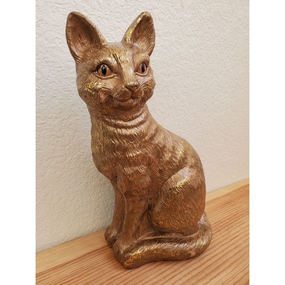 Realism Decor - Gold Cat Kitten- Tabletop‎ Display 12"x6" - Picture 2 of 8